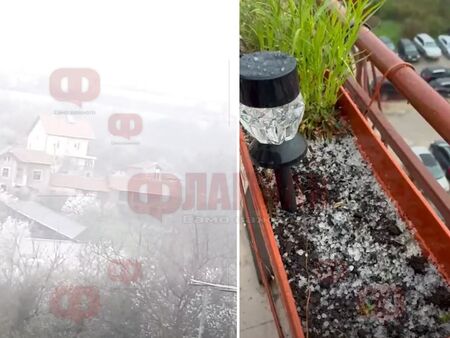 След силен дъжд в село Радишево, започна да вали и сняг, а в морския град се изсипа градушка