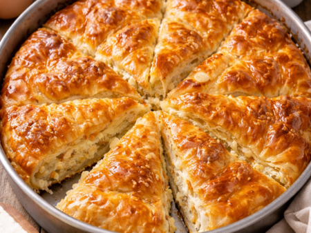 Баница с готови кори и газирана вода - лесна рецепта