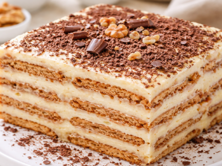 Домашна бисквитена торта без печене - лесна рецепта