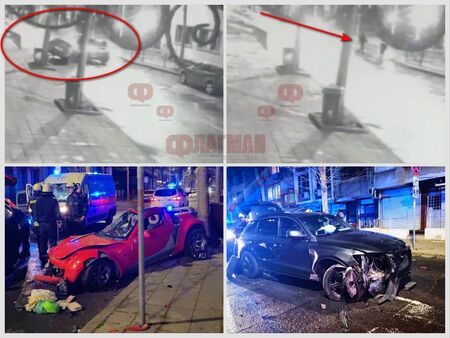 Ексклузивно видео от момента на сблъсъка между Аудито и Роудстъра, Бог спаси тези пешеходци