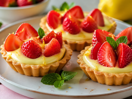 Рецепта за перфектни тарталети с лимонов крем и свежи ягоди