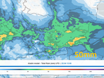 Според последните прогнози на модела ALADIN, сумарните количества валежи в страната могат да достигнат до около 50 мм/кв.м до 22 април