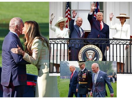 Целувки в Белия дом: Чарлз III и Камила посрещнати с топовни салюти и военни почести (ОБНОВЯВА СЕ)