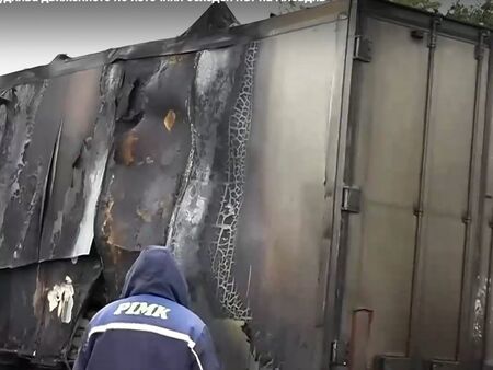 Километрична тапа заради самозапалил се товарен камион по източния обходен път на Пловдив