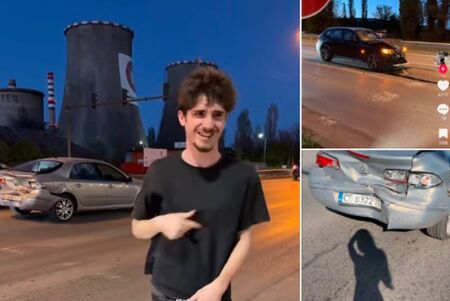 GenZ инфлуенсър си размаза колата, излезе да попее, докато другият шофьор бере душа (ВИДЕО)