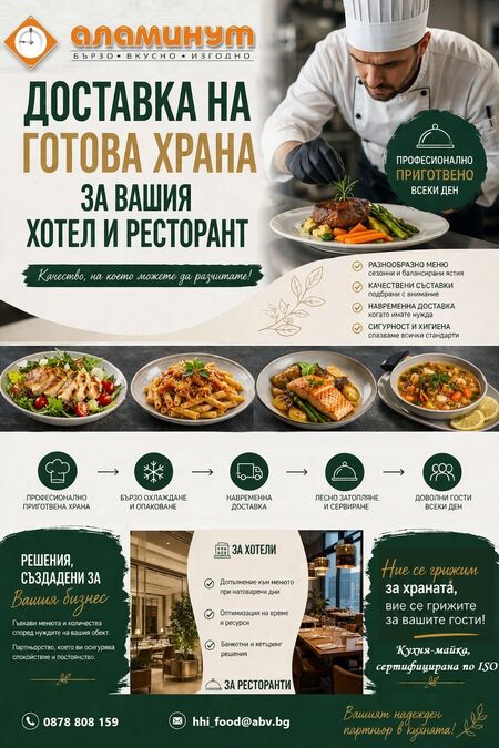 Кухня майка „Аламинут“ предлага професионално приготвяне и доставка на храна за туристическия сектор по Черноморието