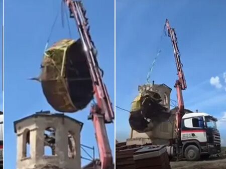 Кран изпусна купола на църквата „Св. Николай Мирликийски“ в село Голема Раковица, строена преди 169 години