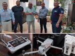 Кметът Георги Димитров предаде дрона на Началникът на Районно управление - Карнобат главен инспектор Николай Ангелов