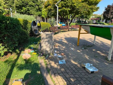 Грозна гледка в центъра на Бургас: Гларуси ли разпиляха боклуците (СНИМКИ)