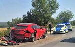 Това е размазаното Ферари, което е самокатострофирало днес край с. Старо Оряхово