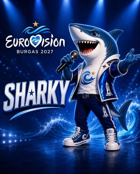 „Акулите“ хвърлиха Sharky в битката за талисман на „Евровизия 2027“ в Бургас