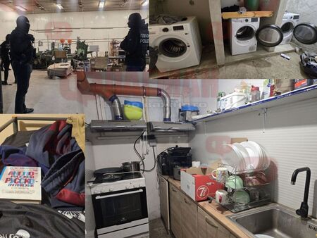 Вижте модерното общежитие и поточните линии за скъпи цигари в нелегалната фабрика
